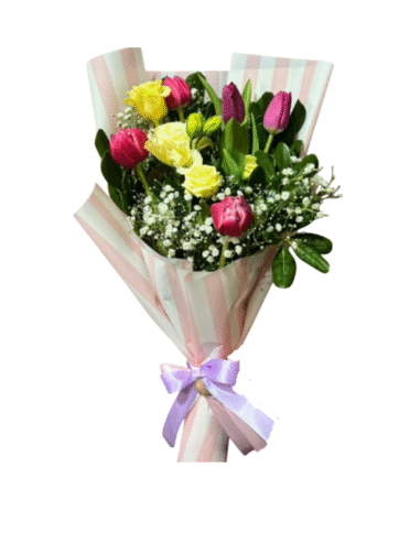 Ramo mixto Tulipanes y Lisianthus
