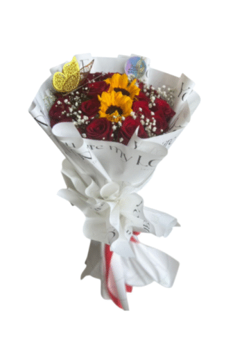 Ramo 25 rosas y Girasoles