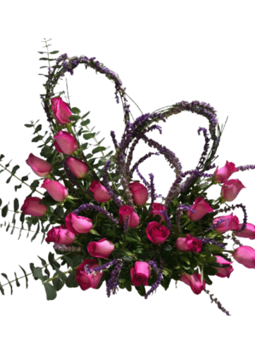 Arreglo de Rosas Rosadas con Toques de Lavanda
