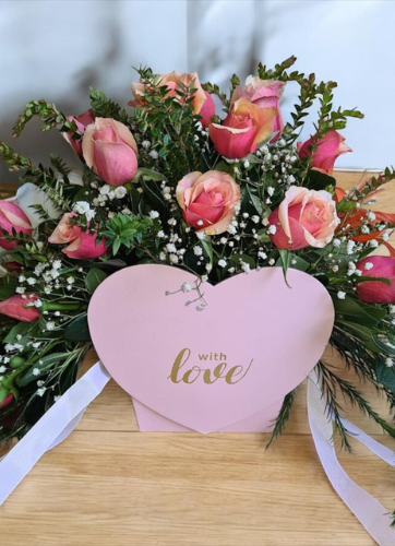 Box Cartera Corazón con Rosas