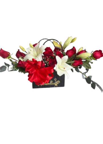 Cartera Deluxe Rosas Rojas y Lilium