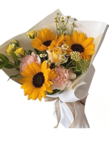 Ramo Girasoles y Encanto Pastel