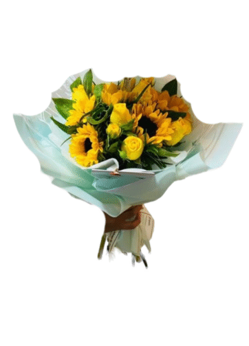 Ramo Girasoles y Rosas Amarillas
